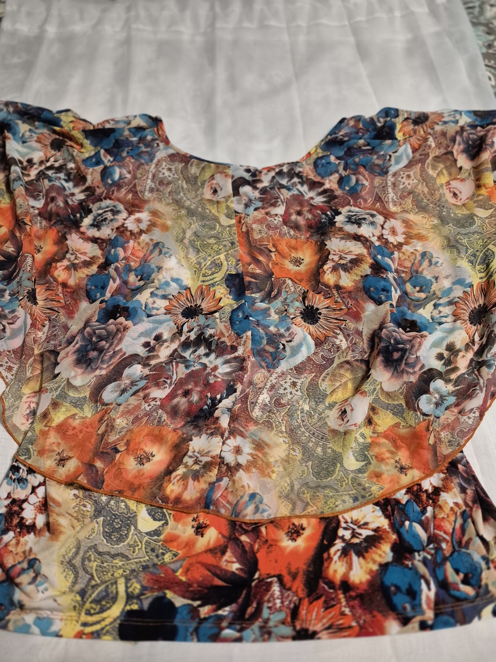 Susan Lawrence Size XL Floral Multi-Color Lightweight Women’s Top - Picture 6 of 8